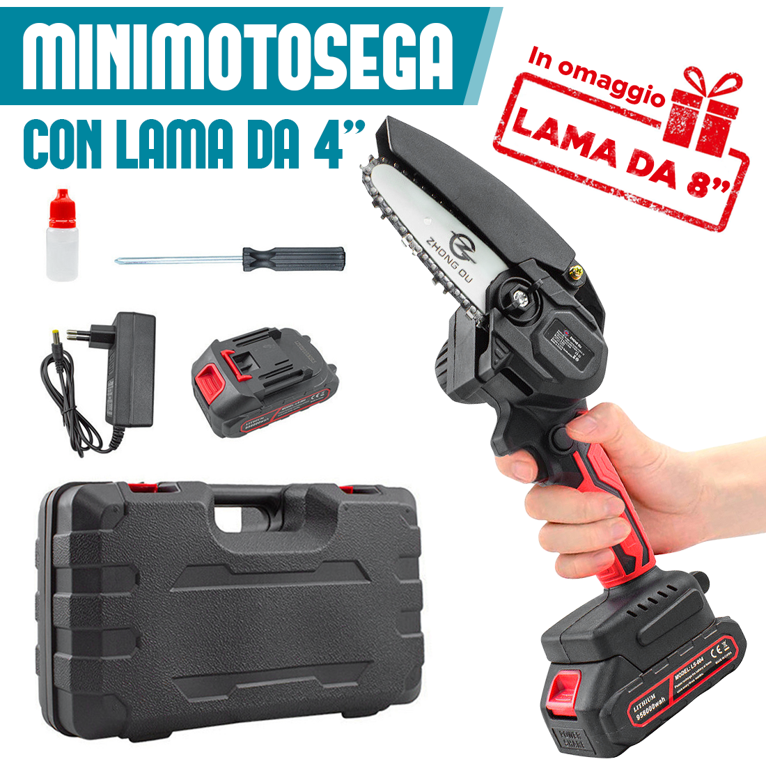 Mini motosega a batteria